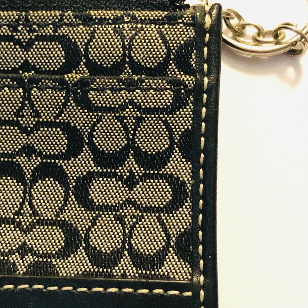 Coach black and gray leatherware signature mini wallet with key fob - Picture 6 of 6